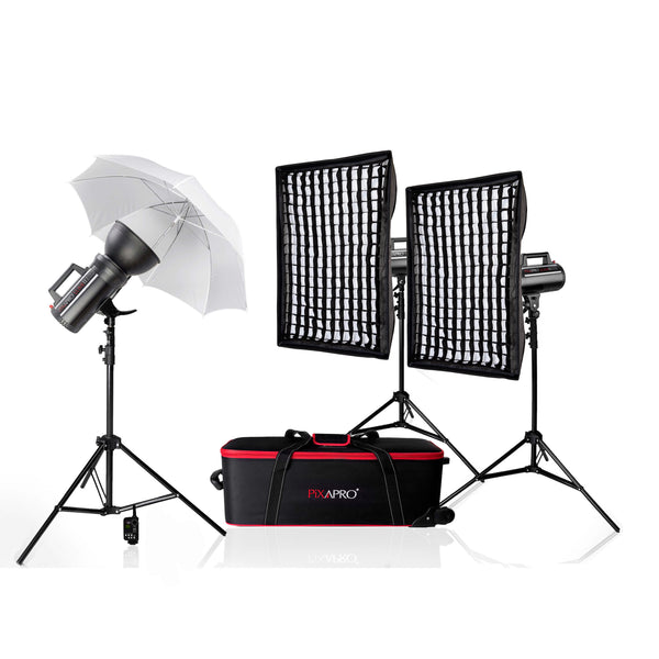 LUMI 200 II 600Ws Three Head Kit with Trigger (200/200/200)