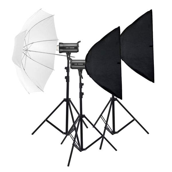 SK300II-V High-Speed-Sync Studio Strobe Flash Light Triple Kit 