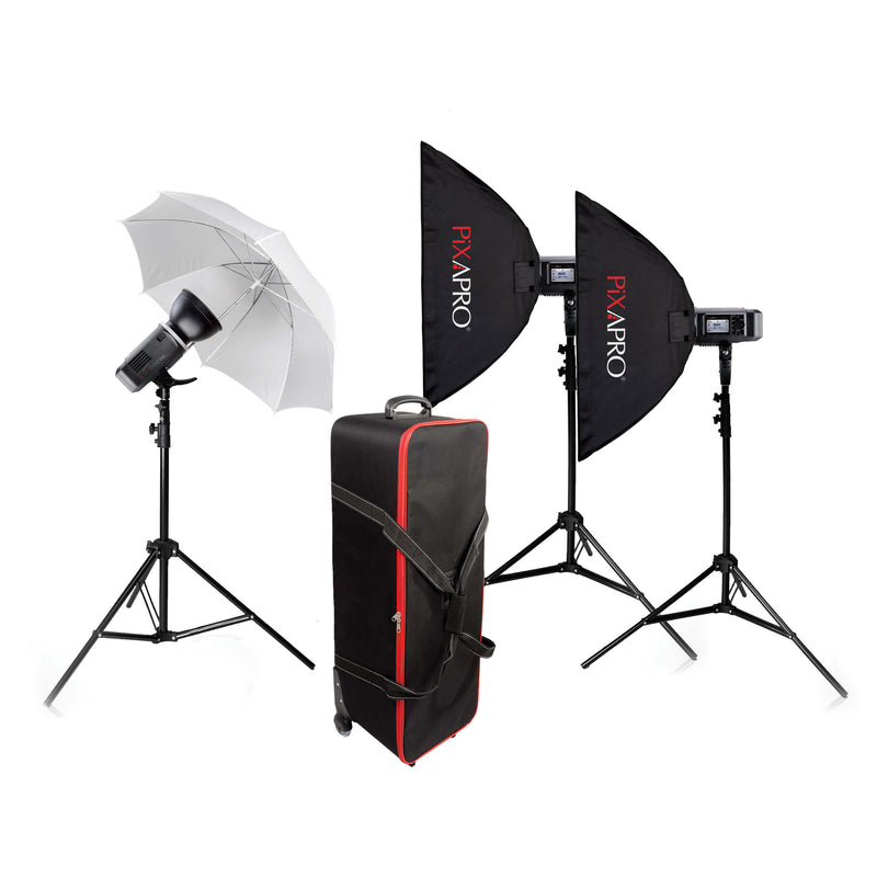 CITI600 Manual Battery Powered 3 Head Studio Flash Lighting Kit -GODOX AD600BM