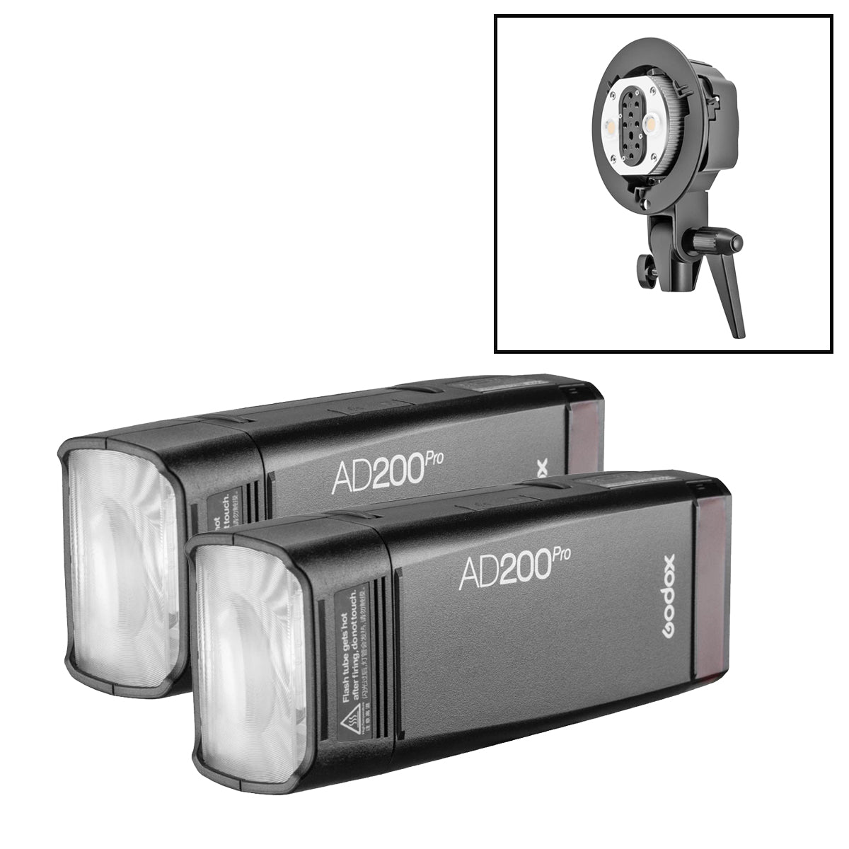 AD200Pro 400Ws Durable Flashlight Kit & Dual Smart Bracket