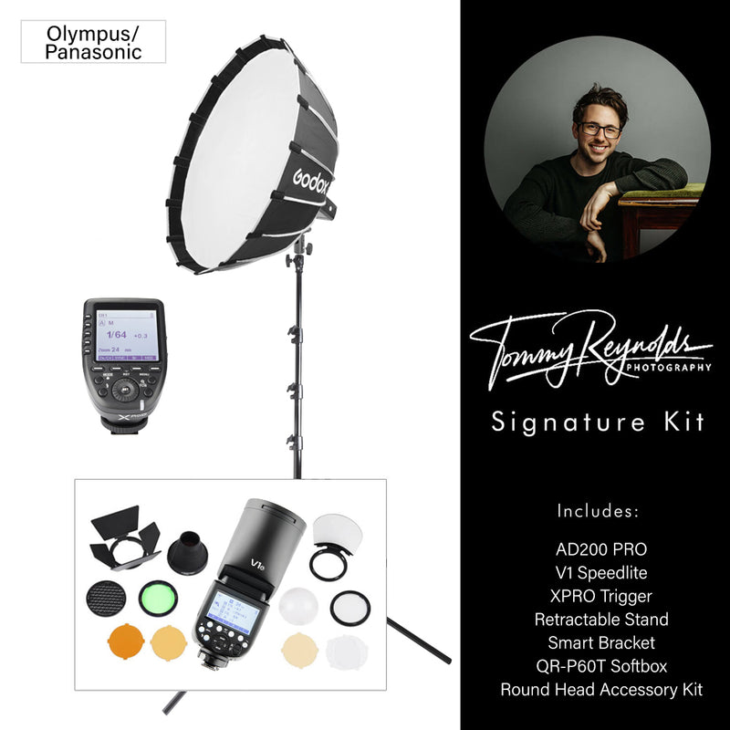 AD200Pro Small Handheld Flashlight Wedding Photography Kit for Olympus & Panasonic Cameras