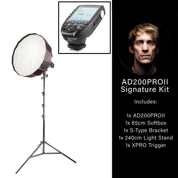 AD200Pro II LED Mini Flash Lighting Kit for Portrait Photography