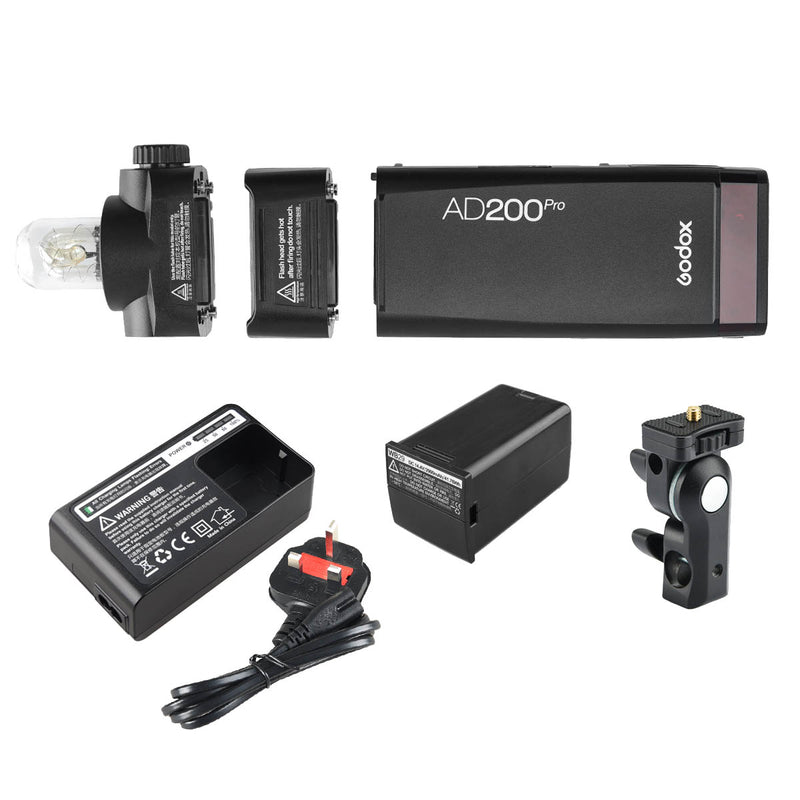 Godox AD200Pro 200Ws Portable Battery Powered Pocket Flash Box Content