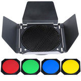 BD-04 Universal Barndoor Set With Four Coloured Gels And Grid