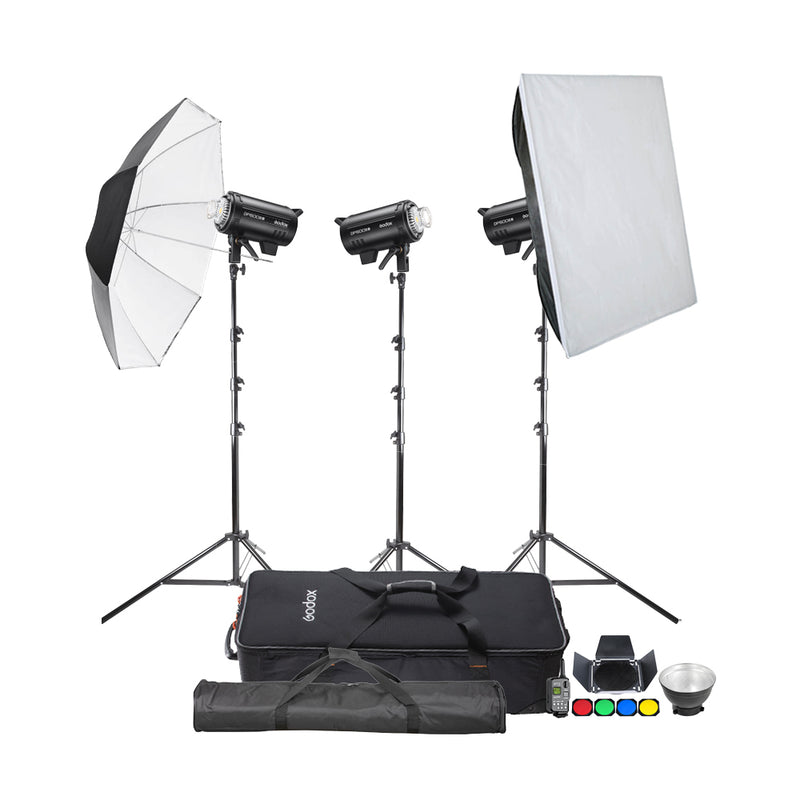 DP600IIIV Battery-Powered Studio Flash Strobe Light Triple Kit