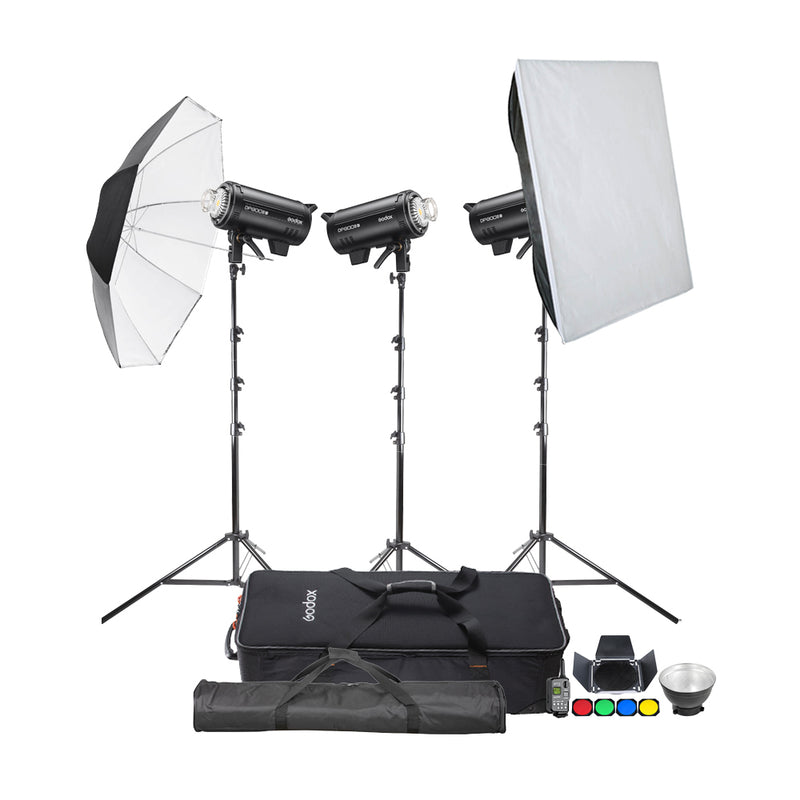 Godox DP800IIIV Three Head Portable Studio Flash Lighting Kit