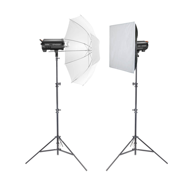 GODOX QT400IIIM High-Speed Studio Flash Head Twin Lighting Kit