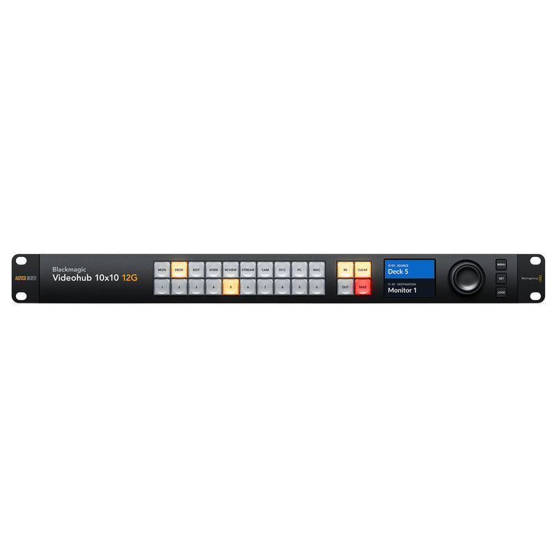 Blackmagic Design Videohub 10x10 12G Front View