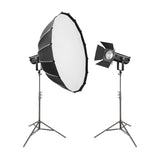 Godox SL300R RGBWW LED Studio Light with 120cm Umbrella Softbox & 8" Optical Fresnel Lens