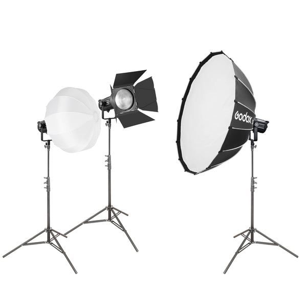 SL200II Daylight Balanced Lighting Three-Head Lighting Kit with S120T Softbox, Fresnel Lens and Diffuser Ball