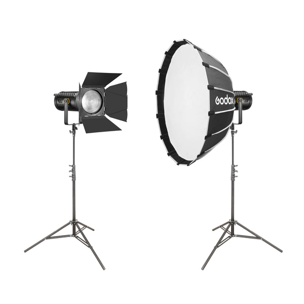 Godox UL150IIBi Portable LED Light Twin Kit with S85T Softbox & Fresnel Lens