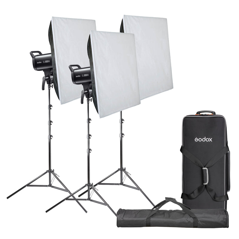 Godox SL100Bi Three-Head Softbox LED Lighting Kit