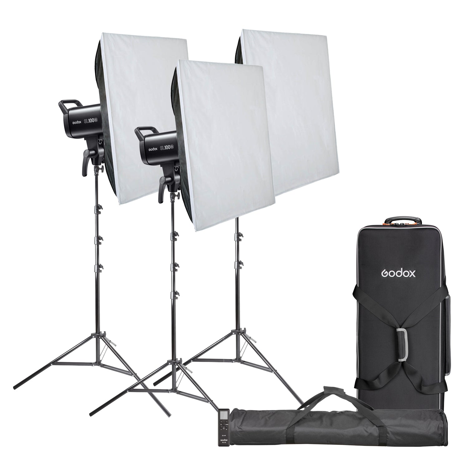 SL100Bi Three-Head Softbox LED Video Continuous Lighting Kit