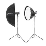 Litemons LA150D 6500K Compact LED Twin Light Kit with QR-P60T Softbox & UB-105W Umbrella