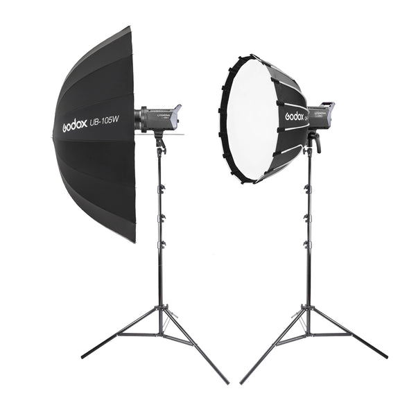 Litemons LA150D 6500K Compact LED Twin Light Kit with QR-P60T Softbox & UB-105W Umbrella