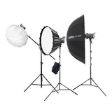 Litemons LA150Bi Three-Head Photo Studio Lighting Kit (With QR-P60T Softbox, UB-105W Umbrella & CS-50T Diffuser)