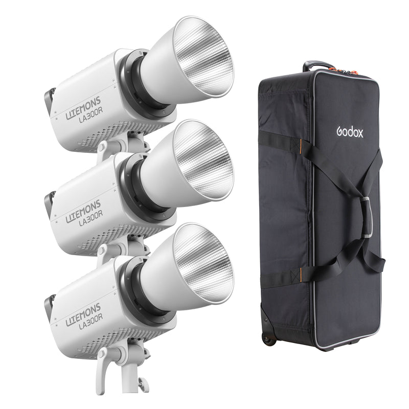 GODOX LA300R RGB LED Video Light Three Head Kit