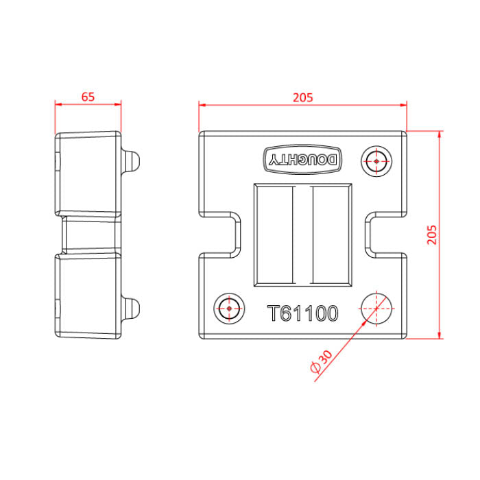 Diagram of the Doughty T61100 Brace Weight