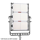 Godox AB03-03 Three-Panel Mounting Bracket with three KNOWLED P1200R-Hard Pro panels mounted to it