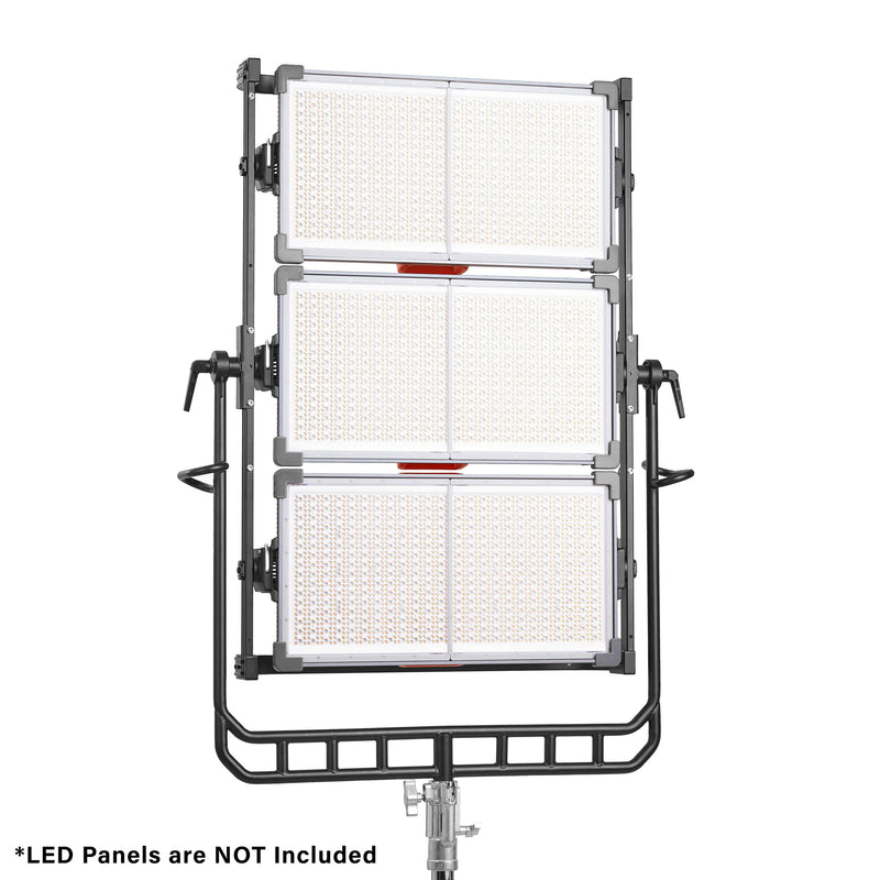 Godox AB03-03 Three-Panel Mounting Bracket with three KNOWLED P1200R-Hard Pro panels mounted to it