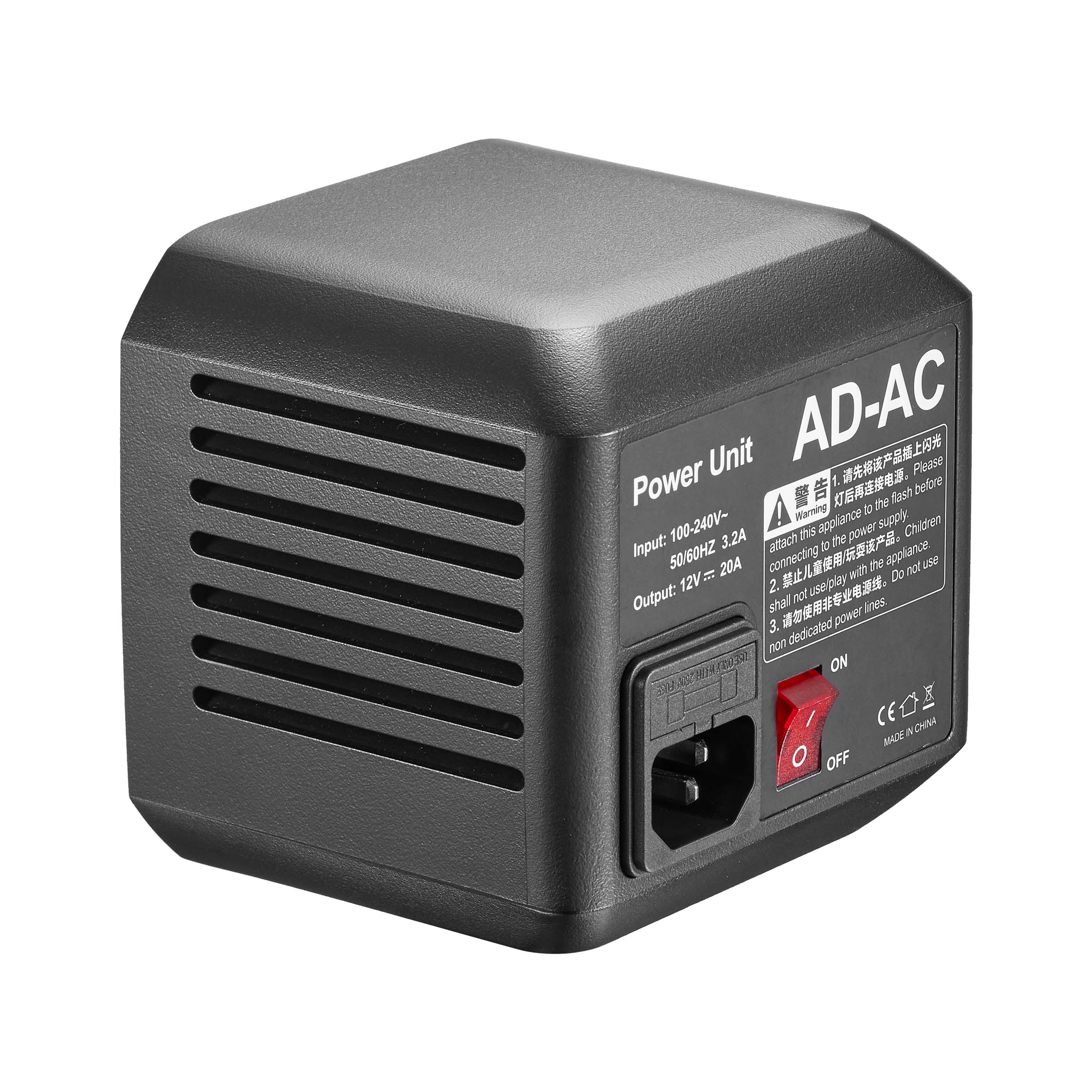 AD-AC Mains Power Adapter For Godox AD600BMII, PiXAPRO CITI600TTL, and CITI600 Manual