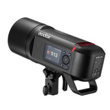 The Godox AD600ProII Outdoor Battery Flash (Three-Quarter Back  View)