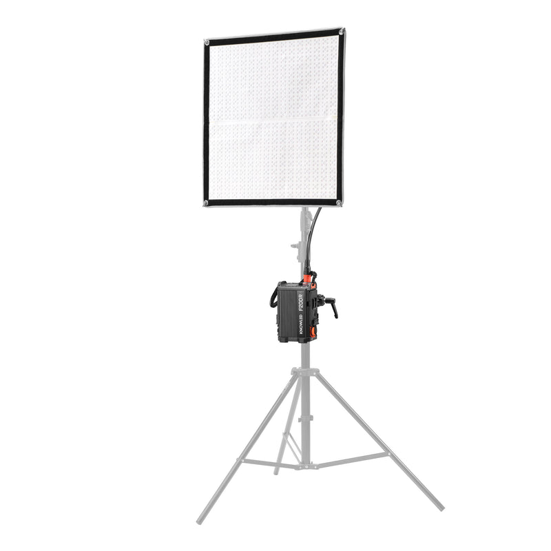 GODOX KNOWLED F200R RGB LED Light Mat Box Content Mounted to a C-Stand