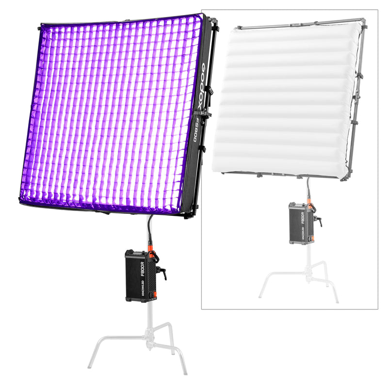 KNOWLED F800R-K2 4'x4' IP54 Rated Flexible RGB Cine LED Mat Panel Air Softbox Kit