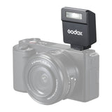 Godox iFlash iM22 Compact Camera Flash mounted to a Camera Front View