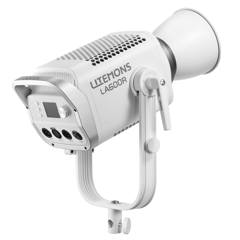 Godox LITEMONS LA600R RGB LED Studio Light (Three-Quarter Back view with the Reflector)