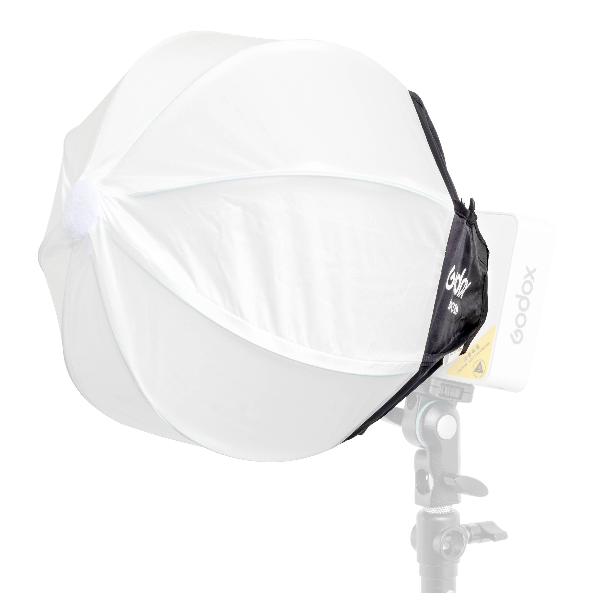 Godox ML-CS30 Godox-Fit Lantern diffuser mounted to an ML100R RGB LED Light fixture