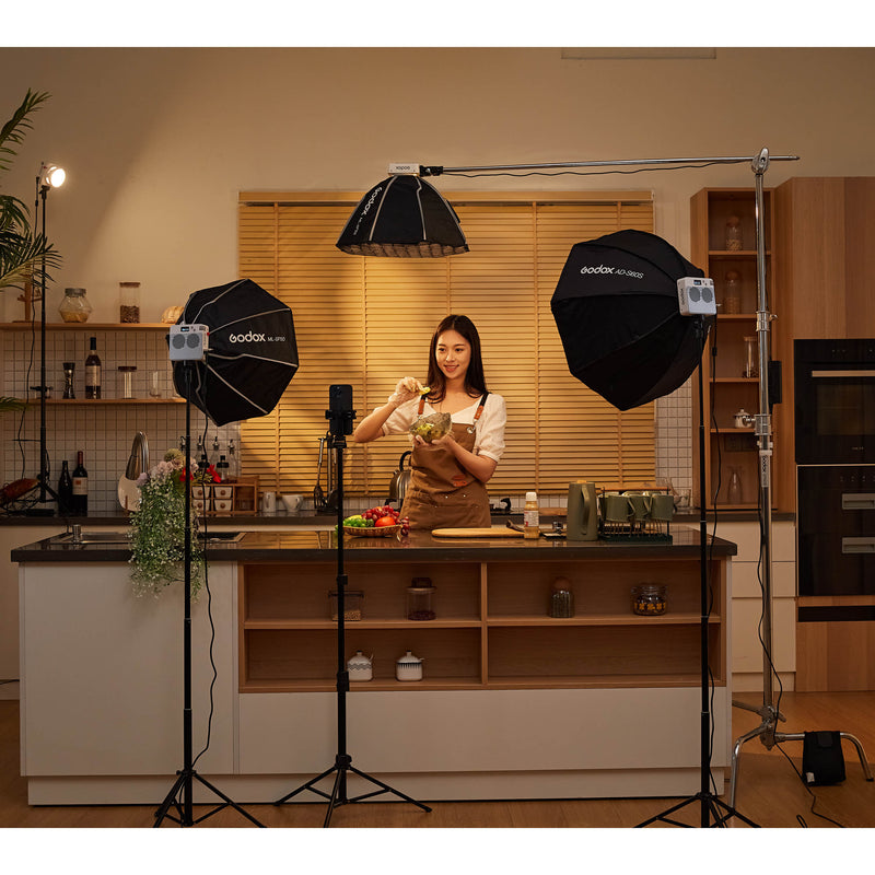 GODOX ML-SF50 Godox-Fitting 50cm Octagonal Softboxes being used to film cookery content