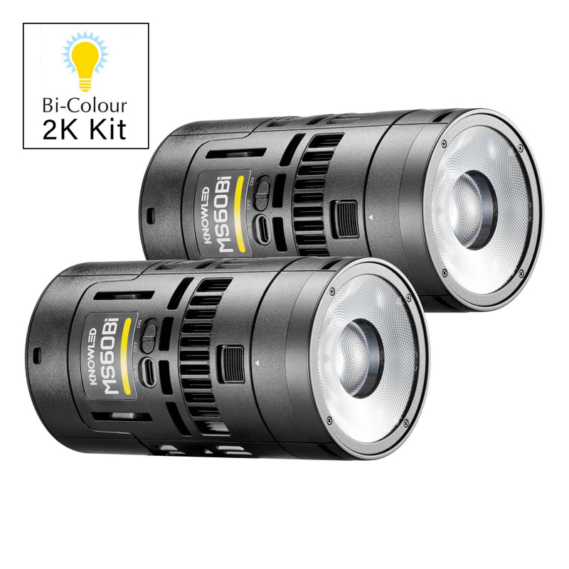 KNOWLED MS60Bi 2K Super Compact Bi-Colour LED Video Light Twin Kit