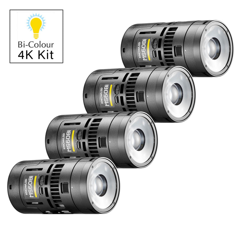 KNOWLED MS60Bi 4K Super Compact Bi-Colour LED Video Light Four-Head Kit