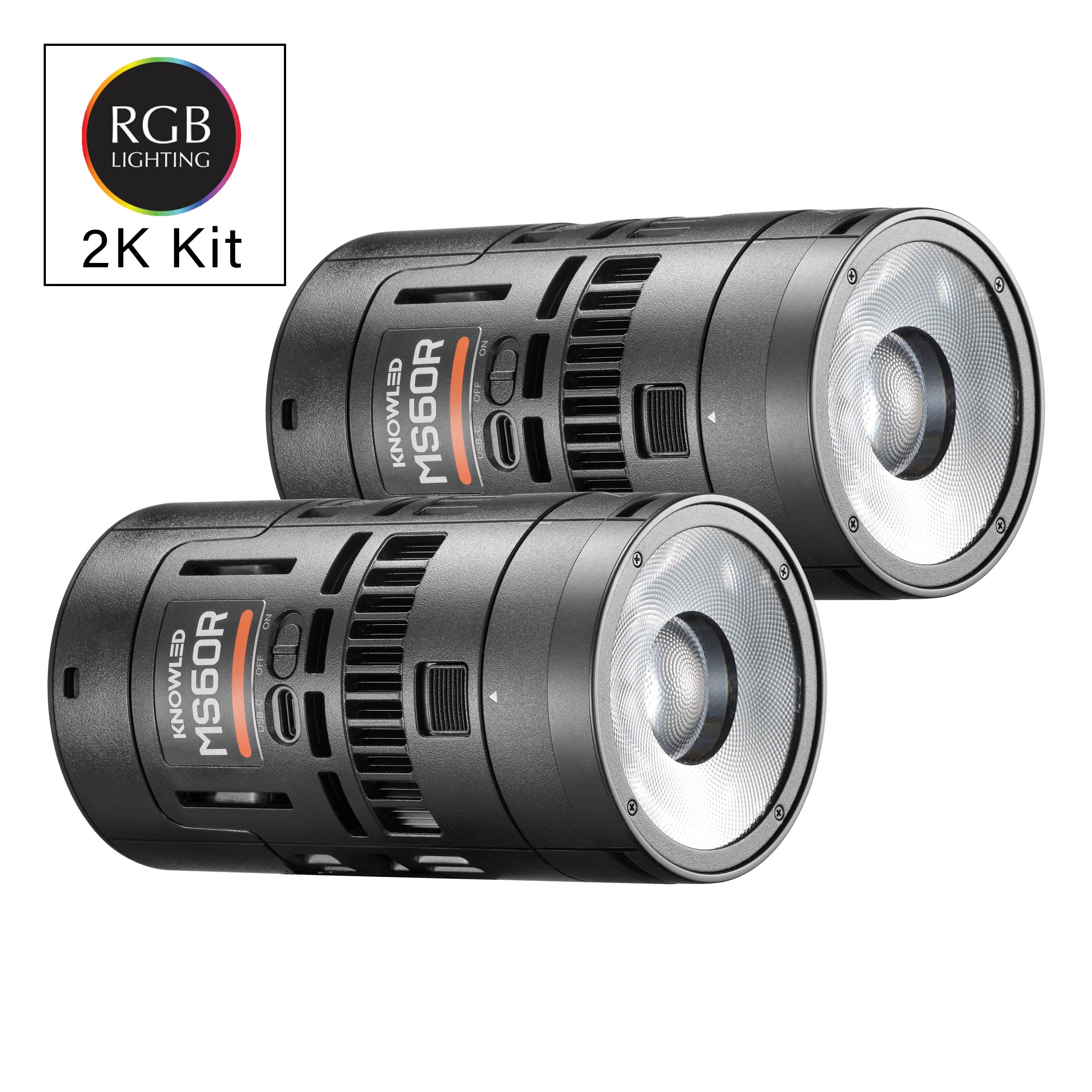 KNOWLED MS60R 2K Super Compact RGB LED Video Light Twin Kit