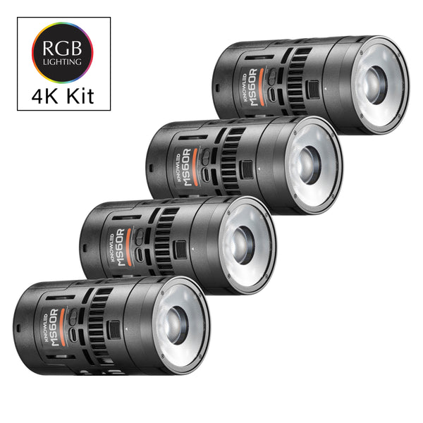 KNOWLED MS60R 4K Super Compact RGB LED Video Light Four-Head Kit