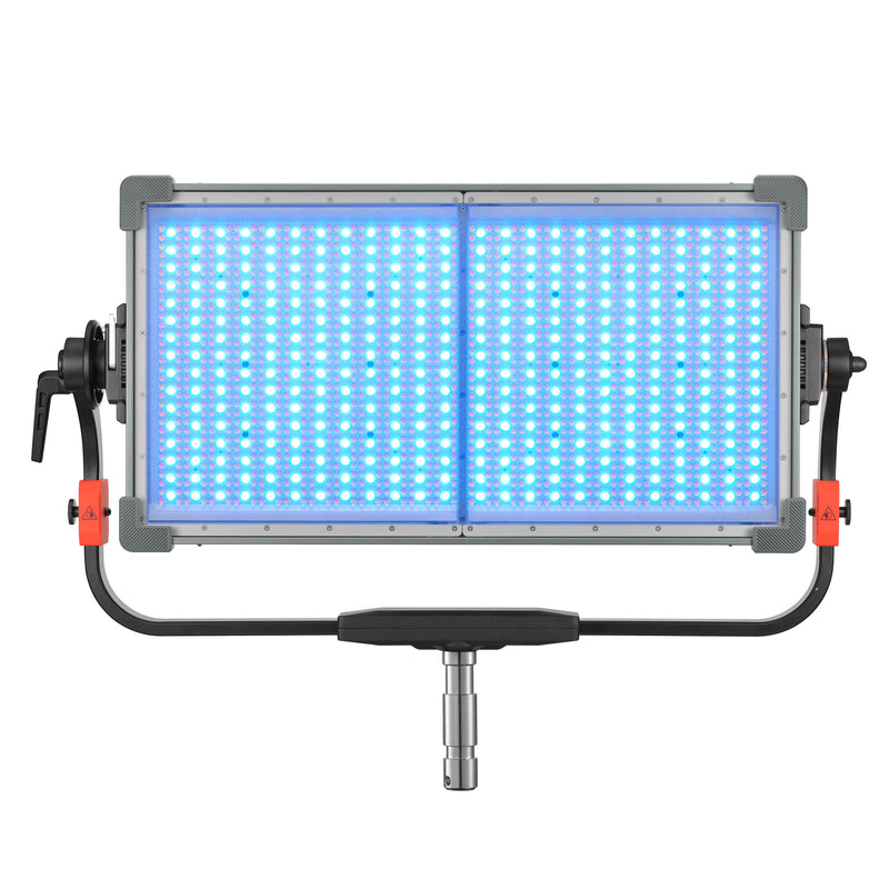 Godox KNOWLED P1200R Hard Pro IP65 Weatherproof RGB LED Panel (Front View Illuminated)