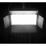 Godox P200Bi Bi-Colour LED Panel Mounted to the Ceiling Pointing downwards in a studio