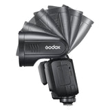 Godox V100 100Ws Round-head Speedlite Flash Head-Tilt-Range 