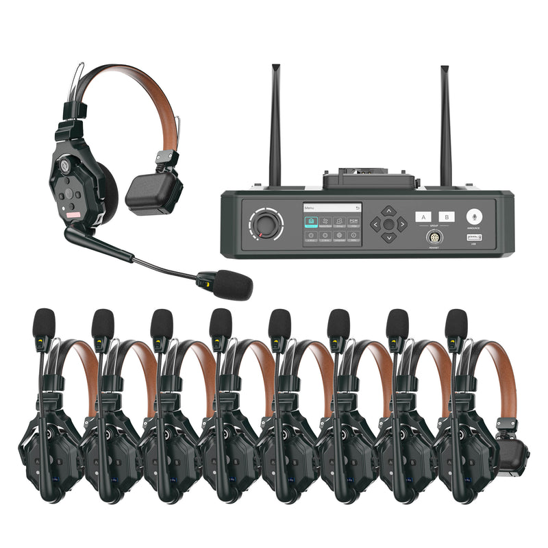 Solidcom C1 Pro-HUB8S Wireless Intercom System with 9 Noise-Cancelling Headsets