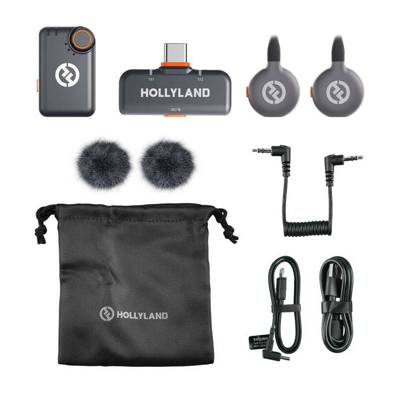 Hollyland LARK M2S  Wireless Mic Combo Kit Box Content