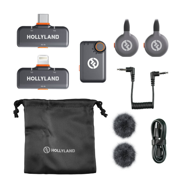 Hollyland LARK M2S  Wireless Mic ultimate Combo Kit Box Content