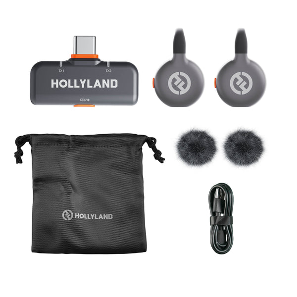 Hollyland LARK M2S  Wireless Mic Duo Kit Box Content