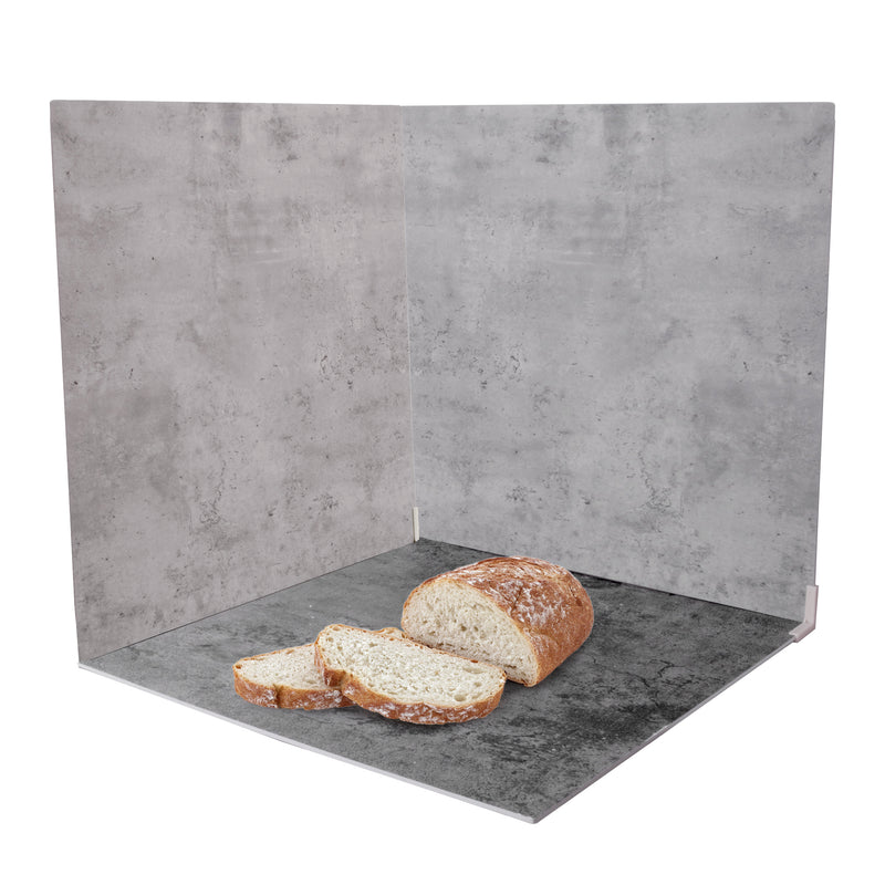 60x60cm Light/Dark Grey Concrete Effect PVC Boards Twin Kit