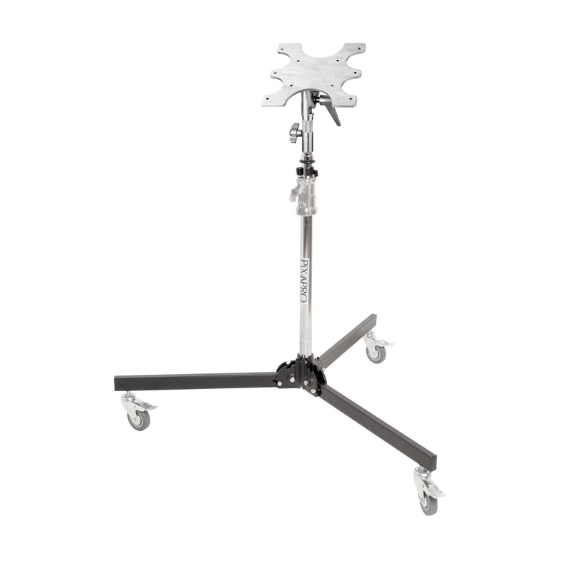 83cm-125cm Wheeled Folded Tube Stand with VESA Mount Bracket