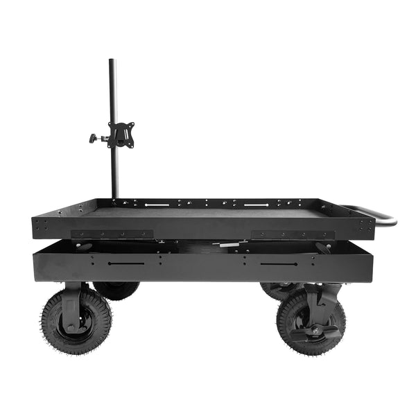 Collapsible Rolling Utility Workstation Cart with 2-Shelf Storage