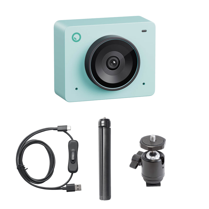 OBSBOT Meet 2 Webcam Table-Top Compact Combo Bundle Aurora Green