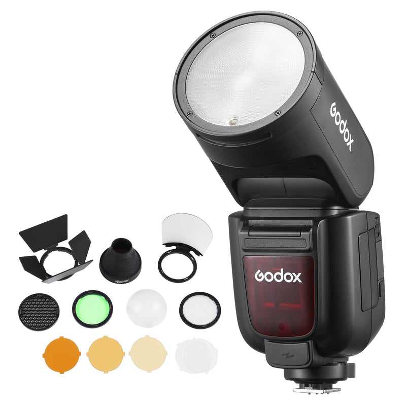 Godox V1Pro On-Camera Speedlite Flash with AK-R1 Accessory Kit for Fuji