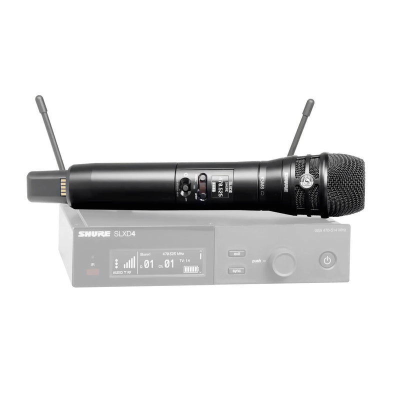 Shure SLXD2/KB8 Dynamic Handheld Wireless Microphone Transmitter on an SLXD4 Receiver (Available Separately)