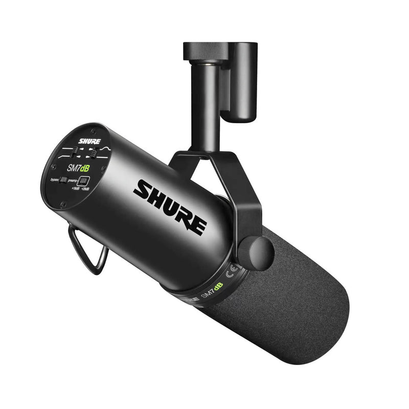 The SHURE SM7dB Dynamic XLR Microphone with Built-in Preamp